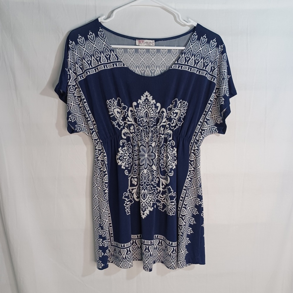 Women's Julies Closet Maternity Blue Semi Sheer Lightweight Tunic Size Medium